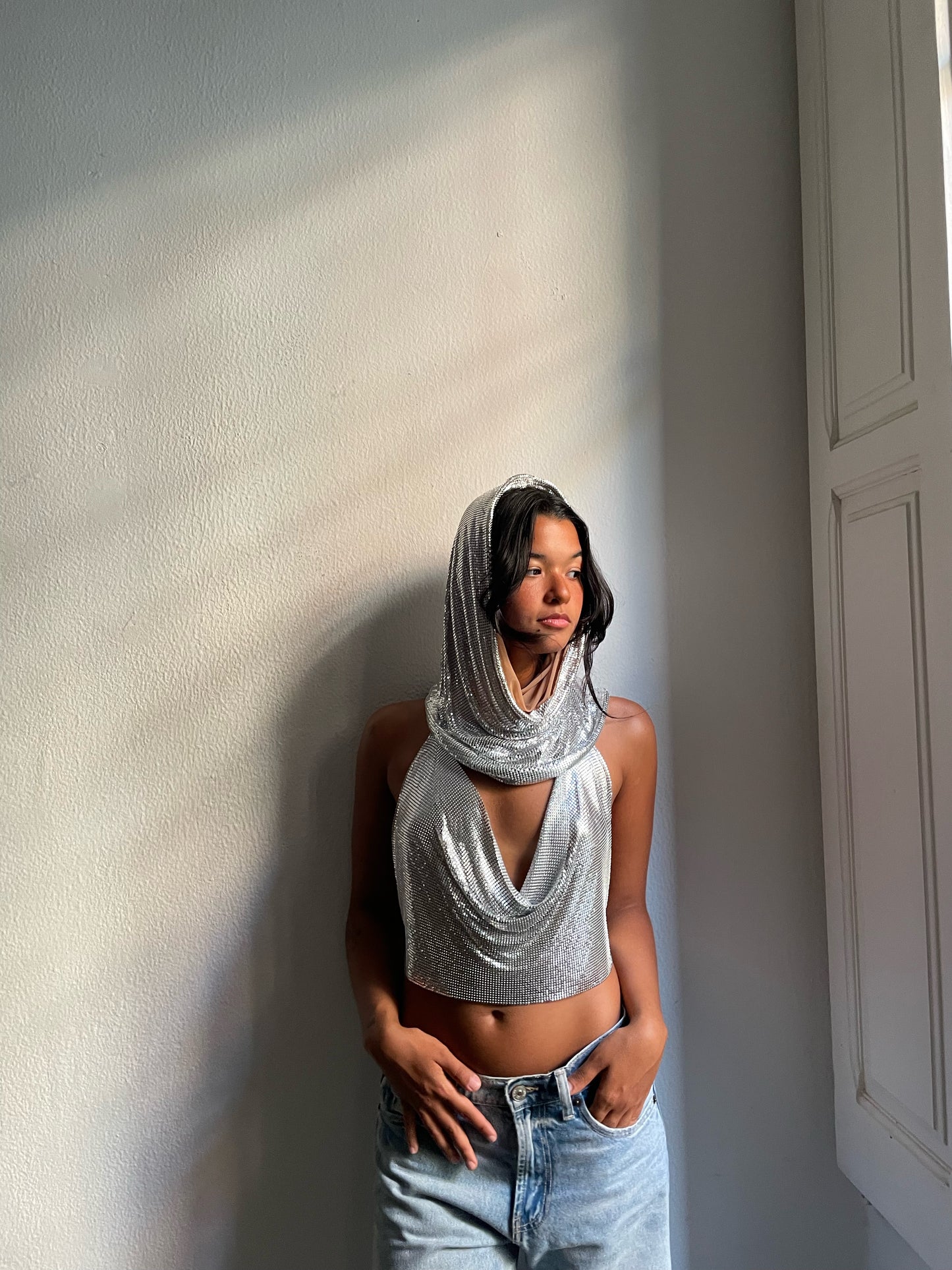 Venus Hoodie Metallic Top