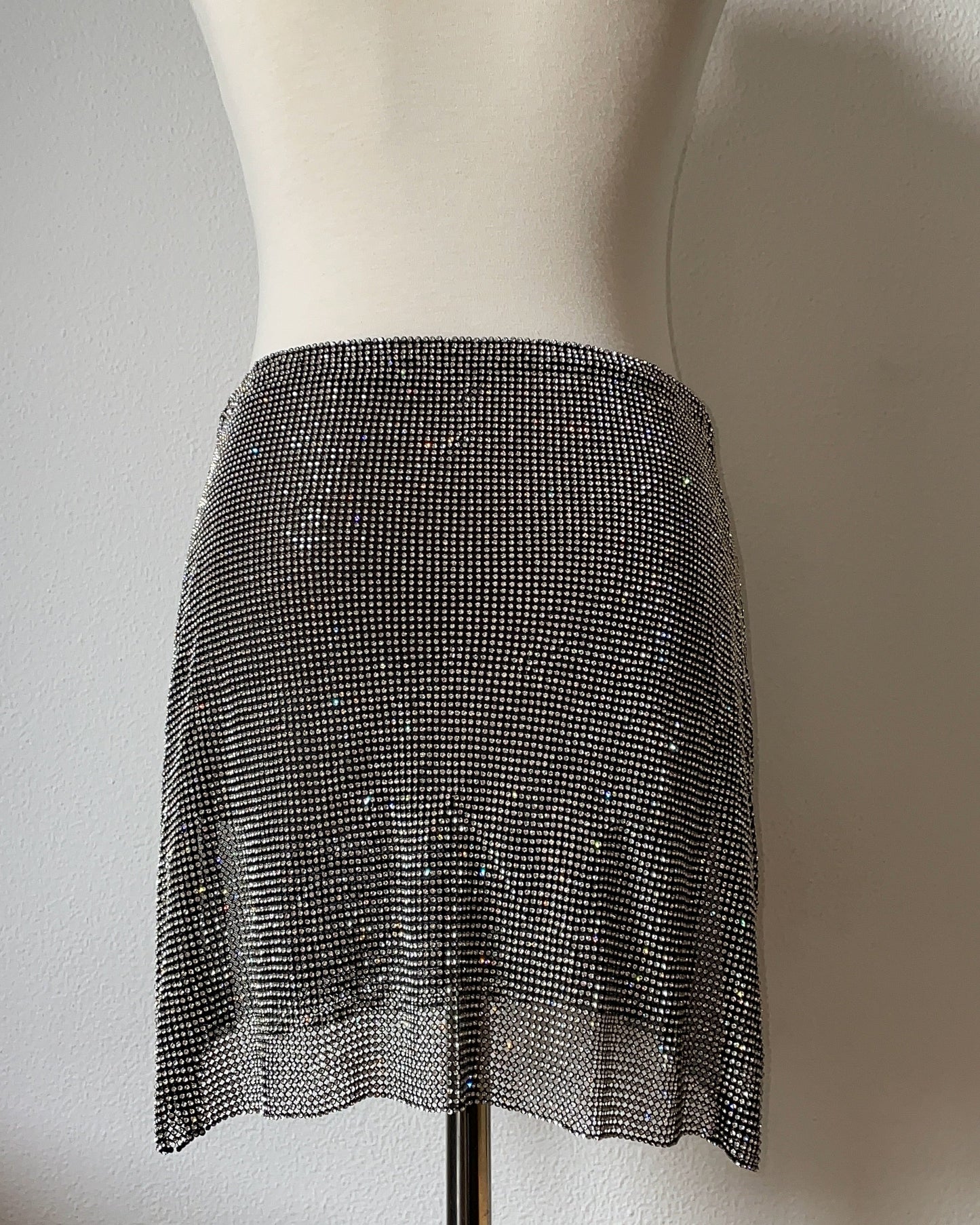 Chainmail Skirt, Crystal Mesh in Black