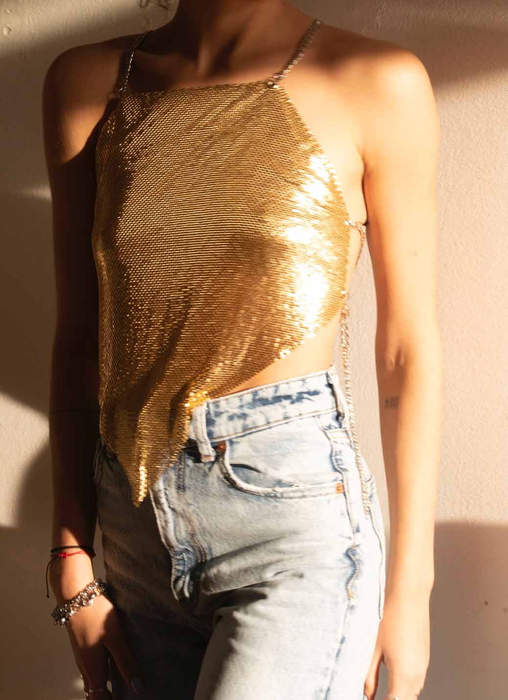 Top Metálico Asteria - Dorado