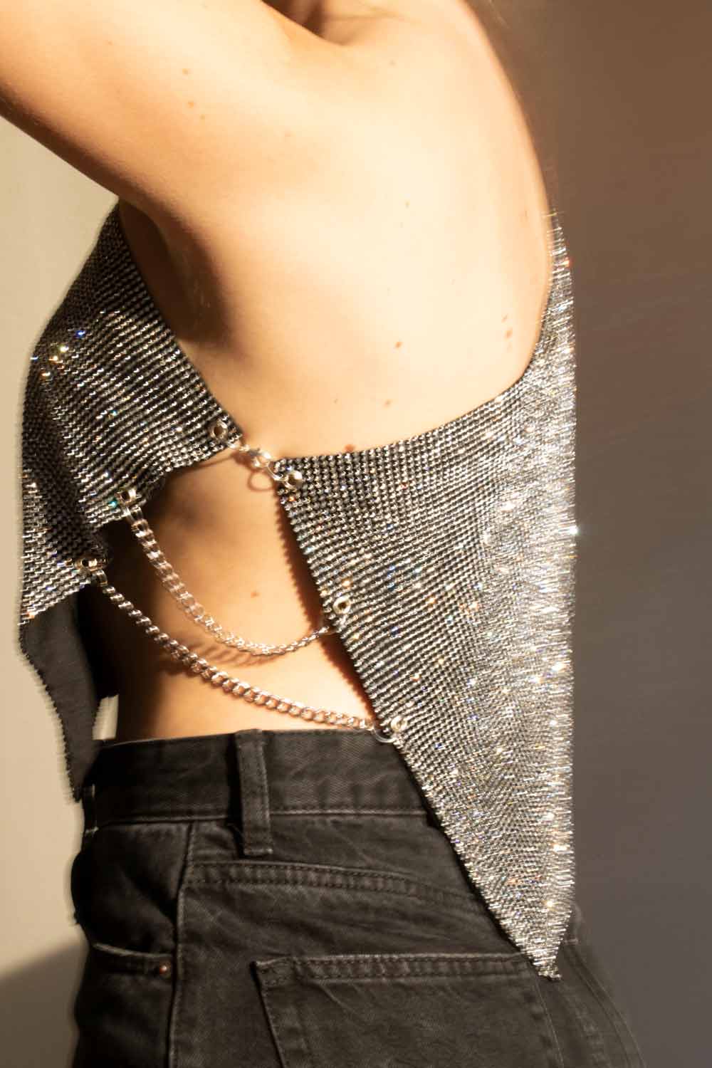 Top Cristales Nebula - Negro y Plata