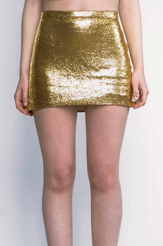 Stellar Metallic Skirt - Gold
