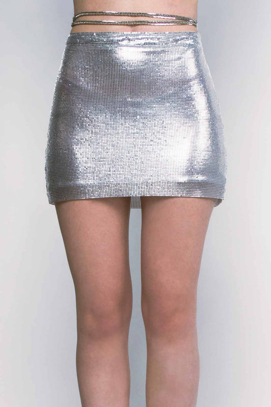 Stellar Metallic Skirt - Silver