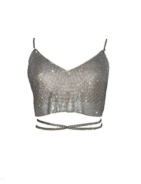 Interstellar Crystal Top (Crop) - Silver
