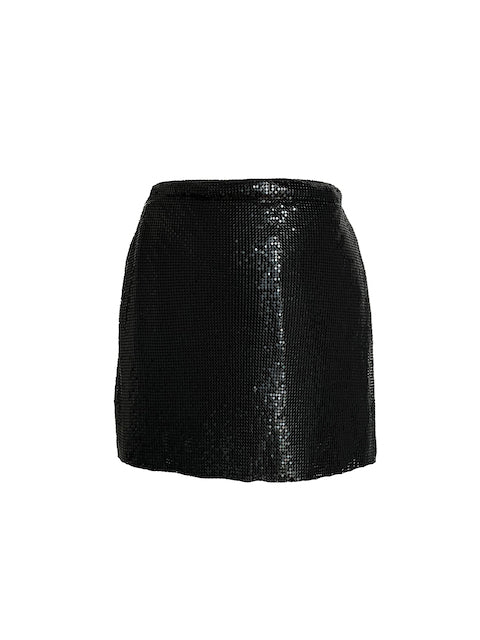 Stellar Metallic Skirt - Black